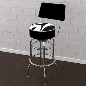 Shadow Babes C Series 31 in. White Low Back Metal Bar Stool with Vinyl Seat