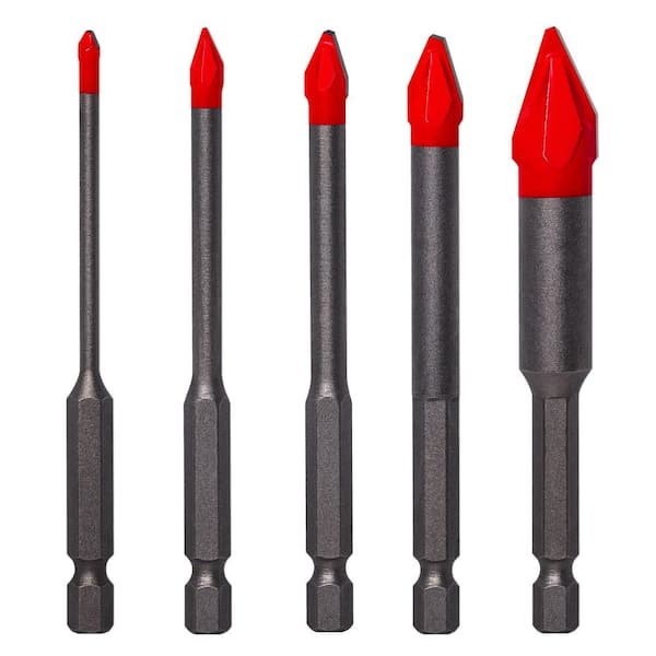 Hard Tile And Stone Carbide Tipped Drill Bit Set (5-Pieces)