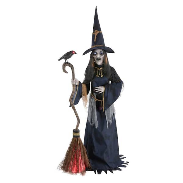 7.5 ft. Gruesome Grounds Animated LED Nightshade Witch with LifeEyes LCD Eyes