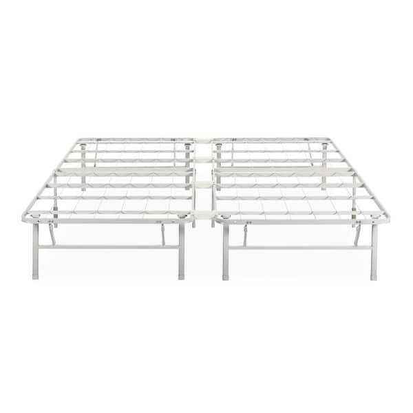 Zinus SmartBase Tool-Free Assembly White King Metal Bed Frame 