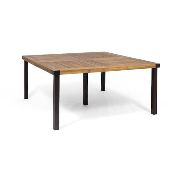 Avex Teak Black Square Wood 30 in. H Outdoor Dining Table