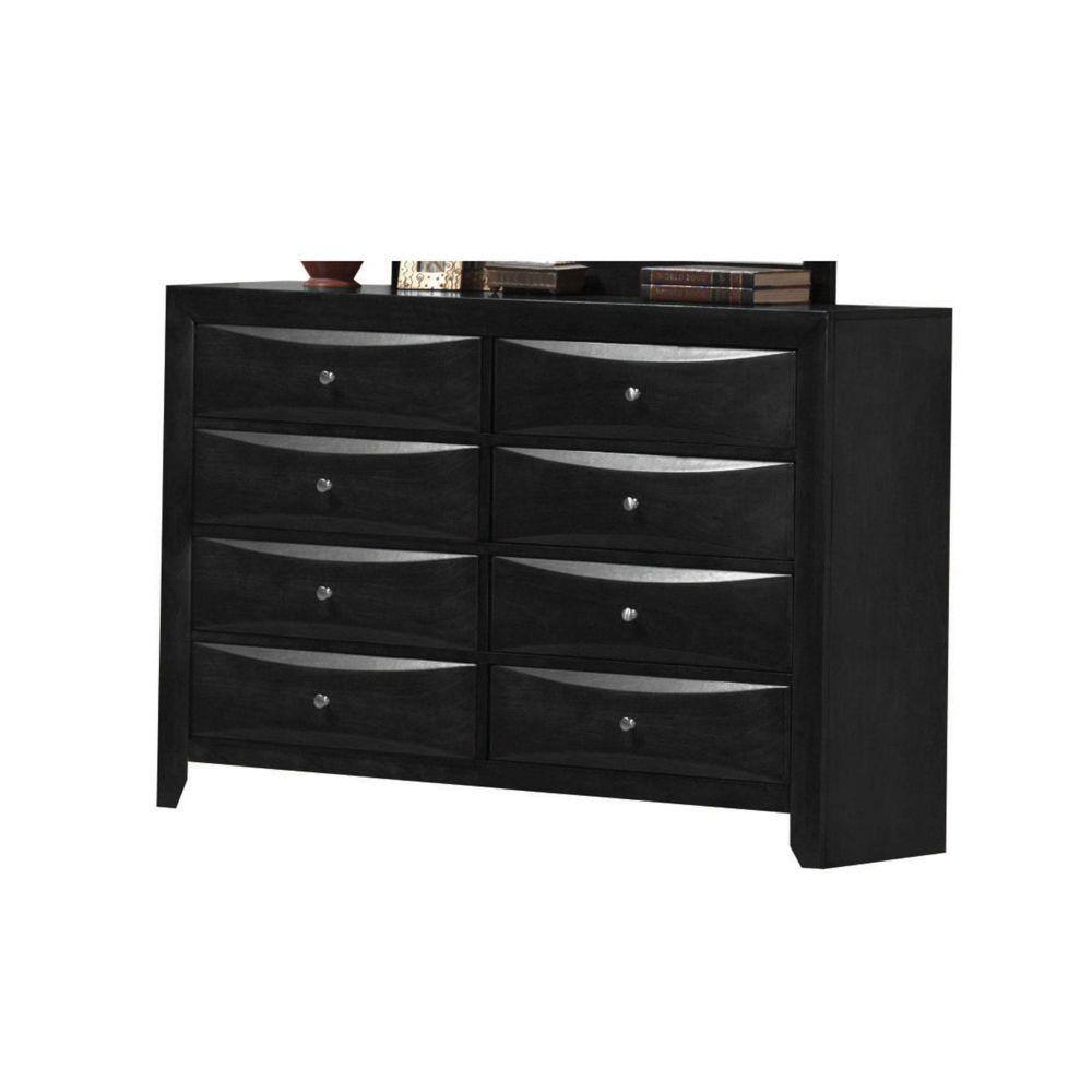 Benjara 16.81 in. Black 8Drawer Wooden Dresser Without Mirror BM177546