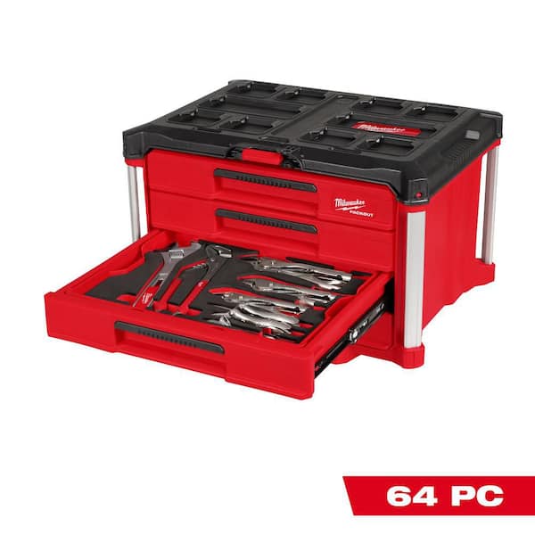 Hand Tool Set with PACKOUT 4 Drawer Tool Box (64-Piece)