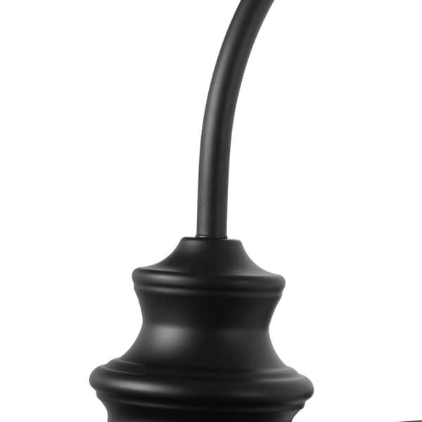 aiwen Modern 1-Light Black The Fixture Barn Dusk Sconce Light Hardwired Gooseneck - Shade Wall JE-W6492L to with Home Metal Dawn Depot Exterior Outdoor