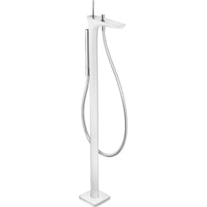 PuraVida Single-Handle Freestanding Tub Faucet with Hand Shower in White/Chrome