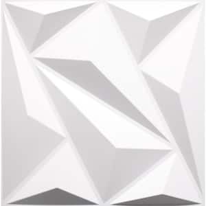 Falkirk Ross 2/25 in. x 19.7 in. x 19.7 in. White PVC Diamond 3D Decorative Wall Panel
