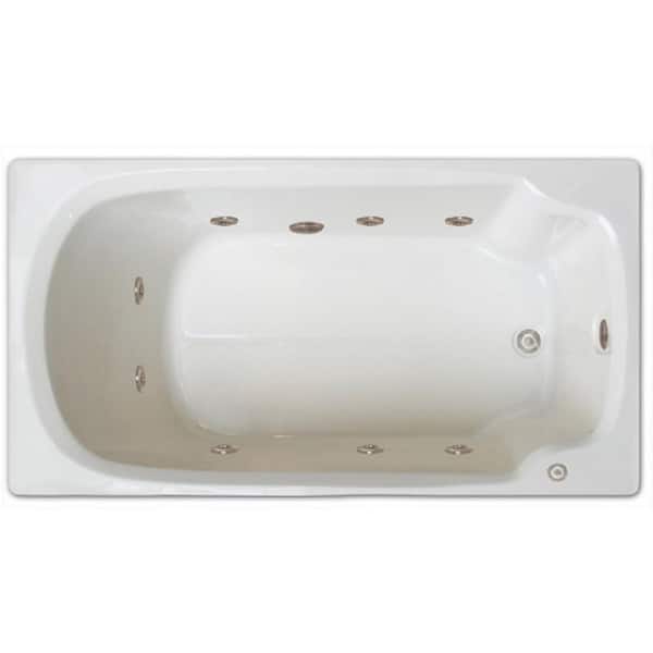 Pinnacle 5 ft. Right Drain Drop-In Rectangular Whirlpool Bathtub in White