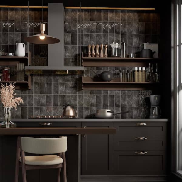 Camden Nero 4 in. x 8 in. Ceramic Wall Tile (11.5 sq. ft. /Case)