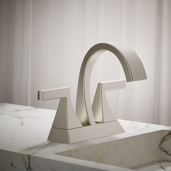 Katun 4 in. Centerset 2-Handle Bathroom Faucet in Vibrant Brushed Nickel