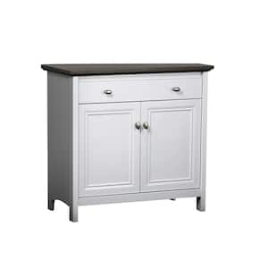 Olivia Gray Oak and White Accent Cabinet