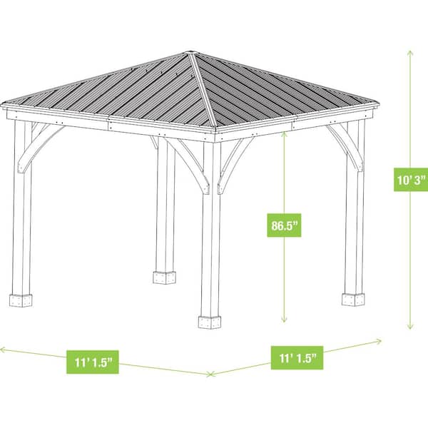 12 ft. Meridian Cedar Gazebo with 
