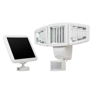 150 LED White Outdoor Motion Activated Triple Head Solar Flood Light