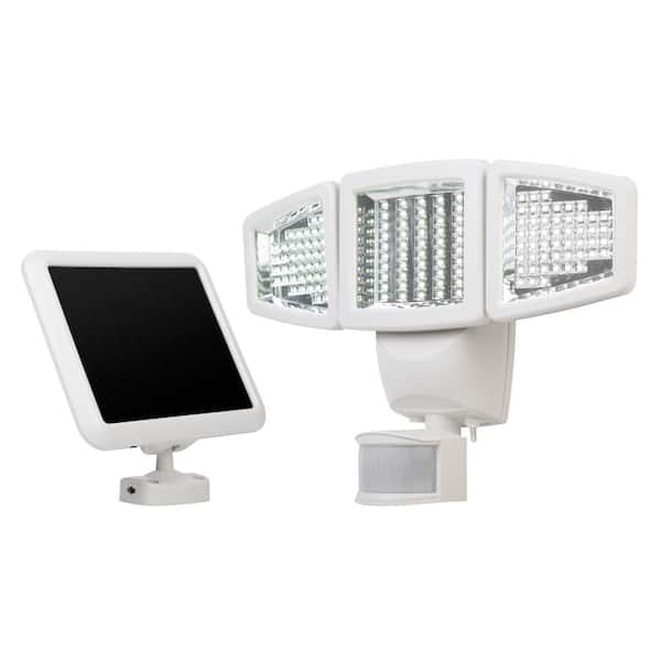 Sunforce 150 LED White Outdoor Motion Activated Triple Head Solar Flood Light