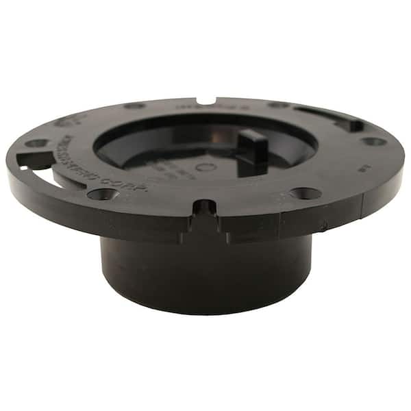 JONES STEPHENS 7 in. O.D. Plumbfit ABS Closet (Toilet) Flange With Knockout, Fits Over 3 in. or Inside 4 in. Schedule 40 DWV Pipe
