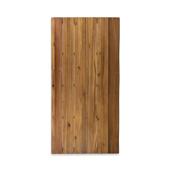 Teak Rectanle Metal 29 in. Outdoor Dining Table with Teak Rectanle Metal 29 in. Outdoor Dining Table with