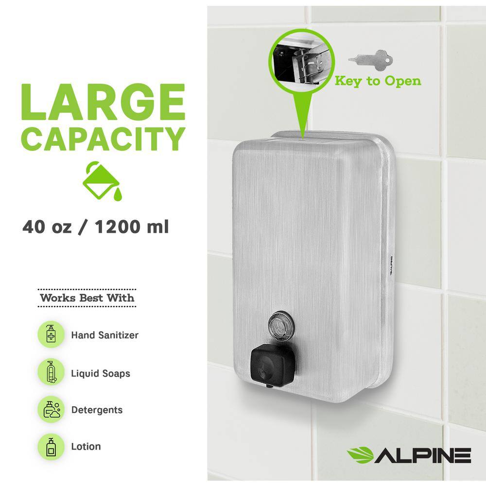 Universal Stainless Steel Wall Mounted Soap Dispenser 1200 mL