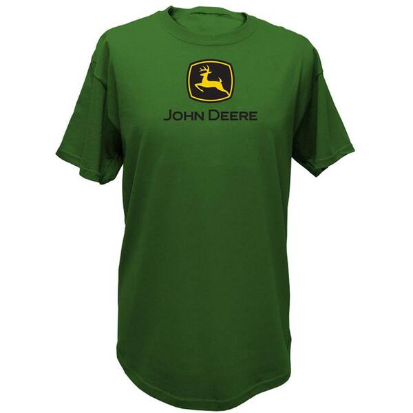 John Deere Basic Large Adult Men's Crew Neck Tee Shirt in Green