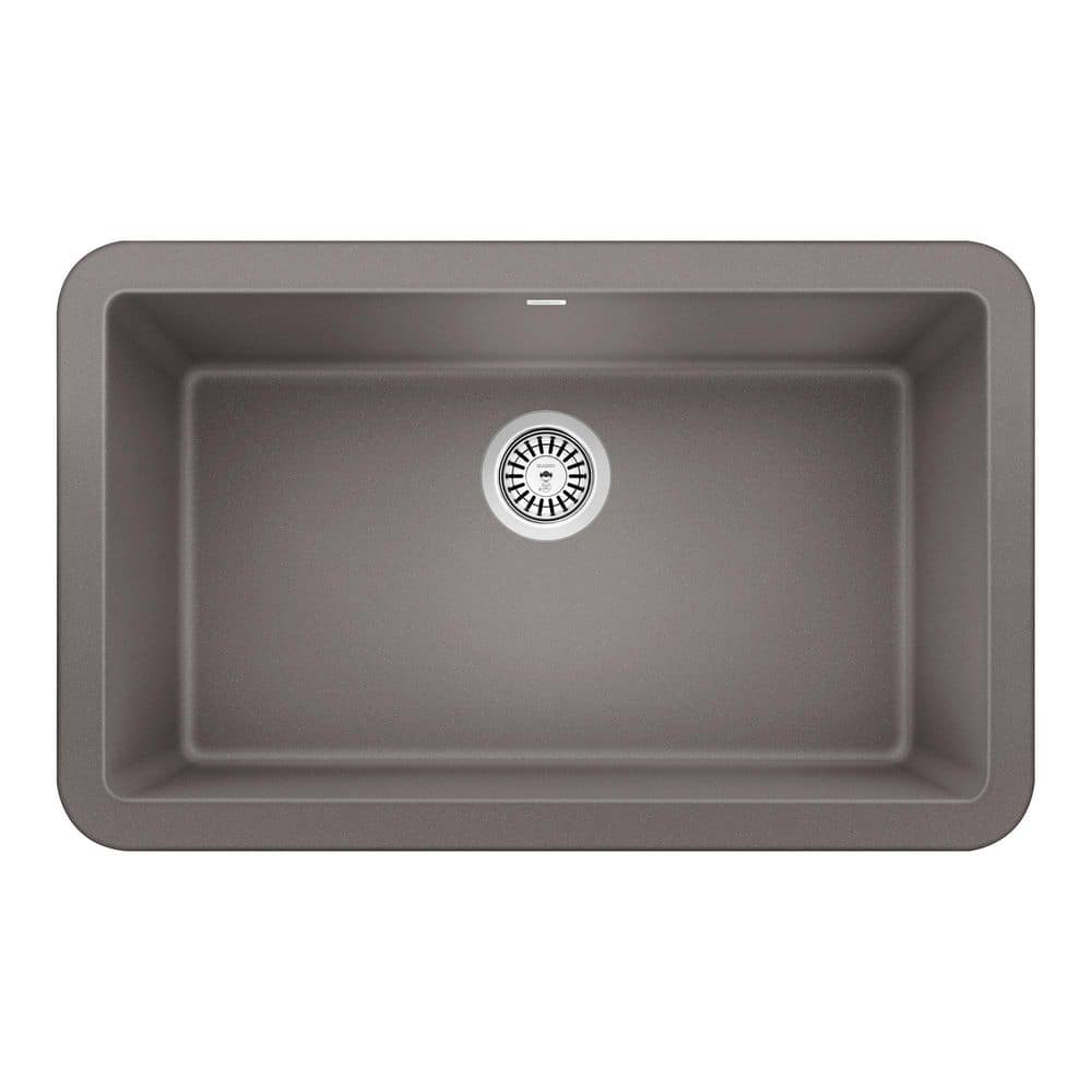 IKON Silgranit 30 in. Farmhouse Apron-Front Single Bowl Metallic Gray Grani