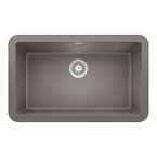 IKON Silgranit 30 in. Farmhouse Apron-Front Single Bowl Metallic Gray Granite Composite Kitchen Sink