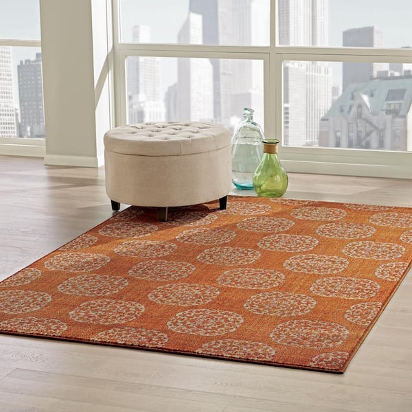 Essex Medallion Rust 10 ft. x 12 ft. Area Rug