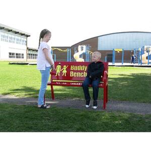 4 ft. Red Buddy Bench