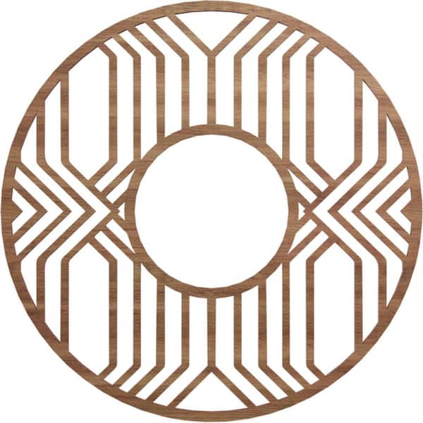Ekena Millwork 20 in. x 20 in. x 1/4 in. Empire Wood Fretwork Pierced Ceiling Medallion, Walnut