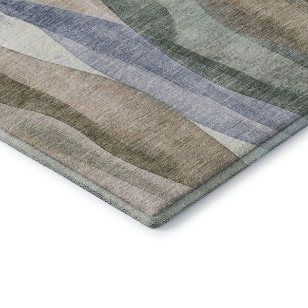 Mayfield Premium Machine Washable Abstract AMF1989 Beige 10 ft. x 14 ft. Area Rug