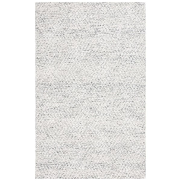 SAFAVIEH Abstract Gray/Ivory 3 ft. x 5 ft. Chevron Marle Area Rug