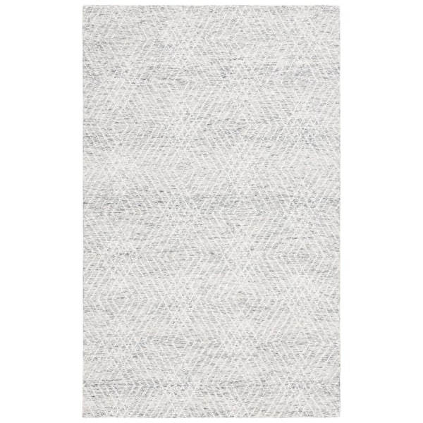 SAFAVIEH Abstract Gray/Ivory 4 ft. x 6 ft. Chevron Marle Area Rug