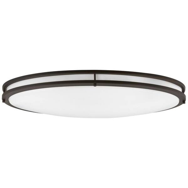 Sunlite 32 in. 1-Light Rubbed Bronze Selectable LED Dimmable Oval Band Flush Mount Fixture, Selectable CCT 3000K 4000K 5000K