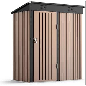 Lofka 5 ft. W x 3 ft. D Outdoor Storage Metal Shed with Double