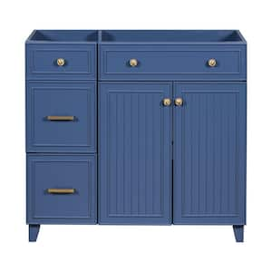 36 in. W x 18 in. D x 33 in. H Freestanding Bath Vanity Cabinet Without Top in Navy Blue