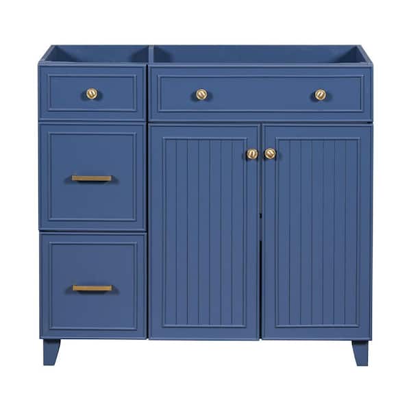 36 in. W x 18 in. D x 33 in. H Freestanding Bath Vanity Cabinet Without Top in Navy Blue