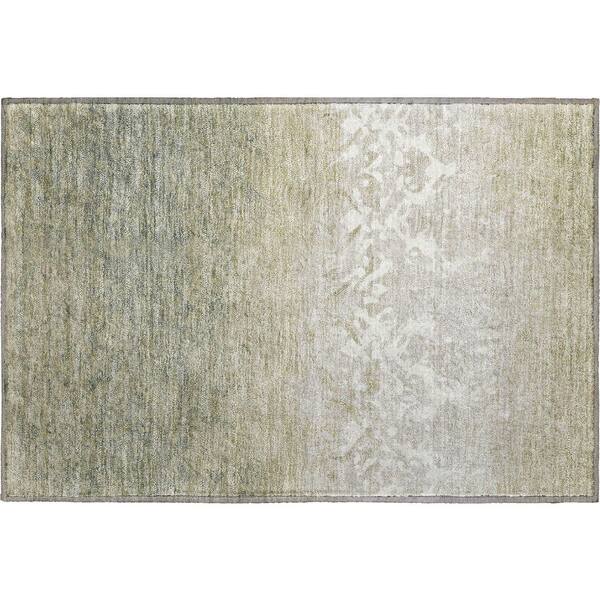 Mayfield Premium Machine Washable Abstract AMF1959 Beige 2 ft. x 3 ft. Accent Rug