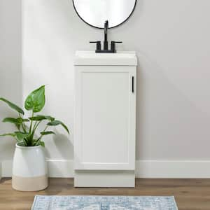 Penlee 17 in. Single Sink White Bath Vanity with White Cultured Marble Top (Assembled)