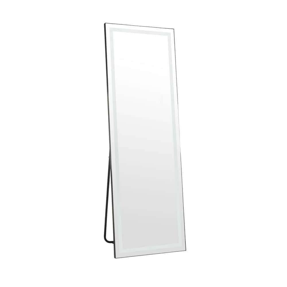Hot Seller Black 64 in. W x 1.77 in. H Rectangle Full Length LED Mirror
