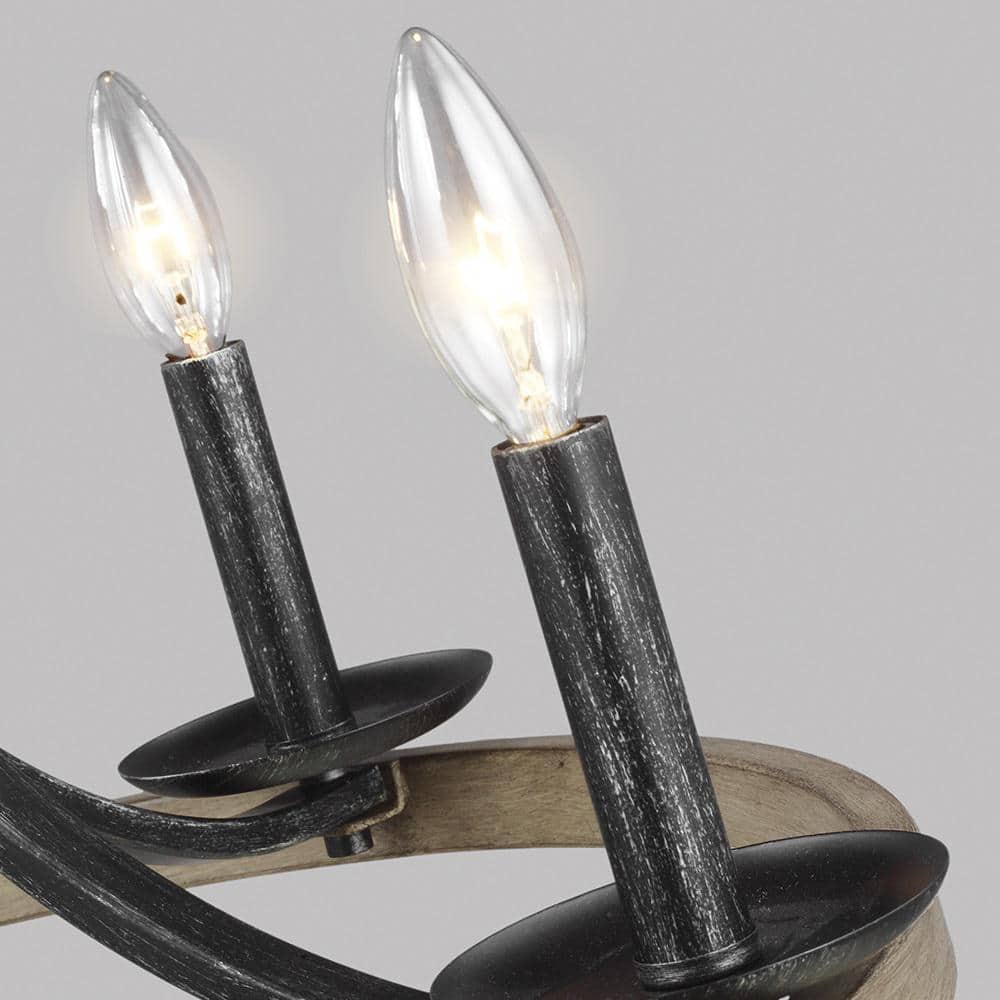 Conal Gray Metal 5-Light Outdoor Candle Chandelier