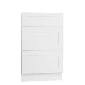 Bremen Ready to Assemble 18x34.5x24 in. Shaker Base Drawer with 1 Standard Drawer with 2 Deep Drawers in White