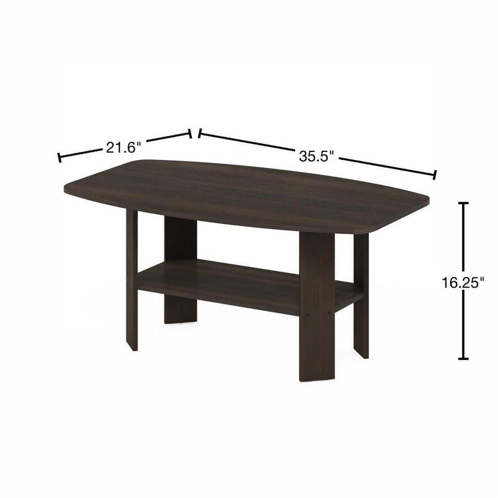 Modern Rectangular Coffee Table in Dark Brown Wood