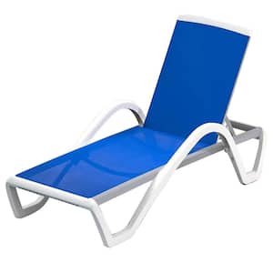 Adjustable Aluminum Pool Lounge Chairs with Arm All Weather Pool Chairs Blue, 1 Lounge Chair
