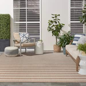 Positano Jute Ivory 9 ft. x 12 ft. Stripes Contemporary Area Rug