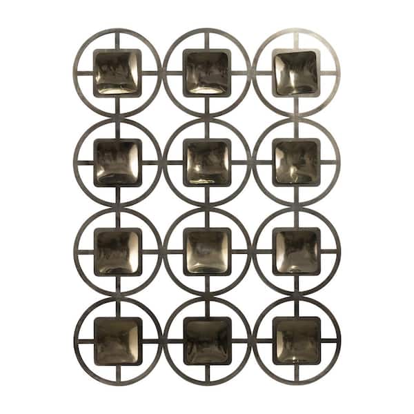 Liv & Skye 40 in. x 30 in. Metal Gold/Black Modern Circle Wall Art