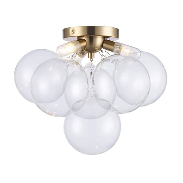 Monteaux Lighting Aurora 13.3 in. 3-Light Gold Flush Mount Ceiling