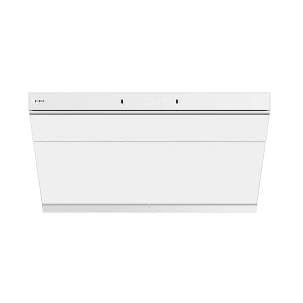 Slant Vent 36 in. 1100 CFM Ducted Under Cabinet Range Hood in White Tempered Glass with Motion and Touch Activation