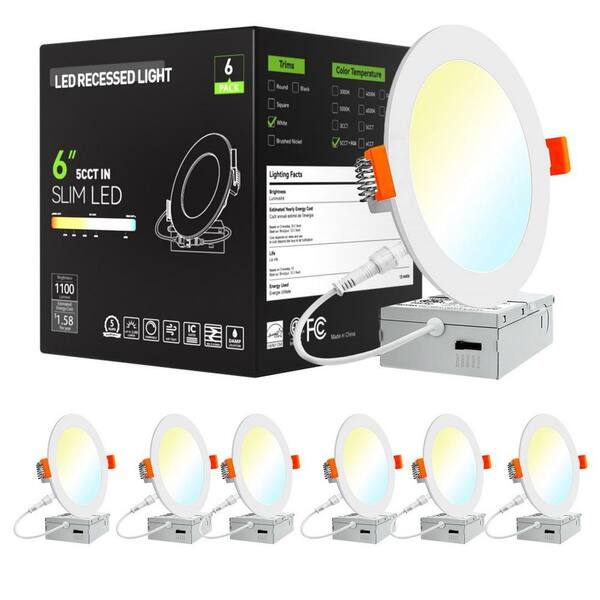 HALO HLBSL 6 In. Canless Integrated LED Recessed Light – 4-Pack – White – 900 Lumens – HLBSL609FS5-4PK