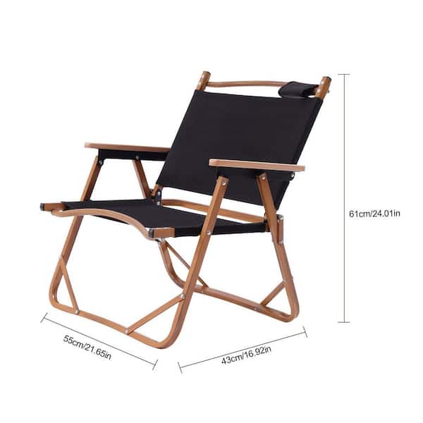 Folding Chairs Outdoor Folding Aluminum Alloy Chair Fishing Stool Chair  Portable Camping Beach Chair Folding (Color : Gold) Durable (Color : Black)