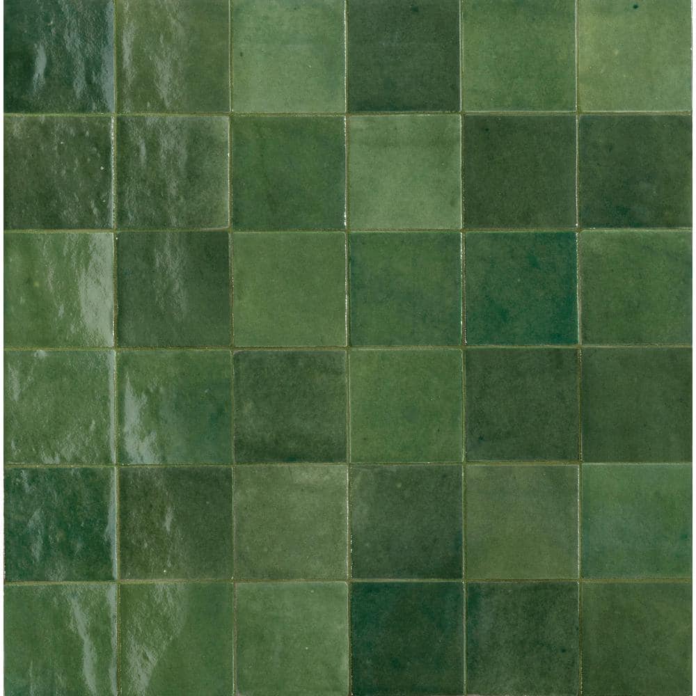 Zellige Bosco 4 in. x 4 in. Glazed Ceramic Wall Sample Tile -  Marazzi, 0000HDSAMZL03