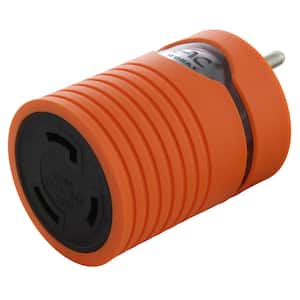 RV/Marine/Industrial Locking Adapter Regular Household 15 Amp Plug to Locking L5-30R 30 Amp 125-Volt Female Connector