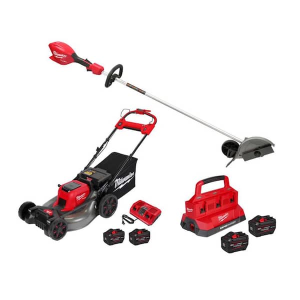 M18 FUEL 18V 8 in. Brushless Cordless Battery Powered Straight Shaft Lawn Edger w/ M18 FORGE Starter Kit, M18 Mower Kit