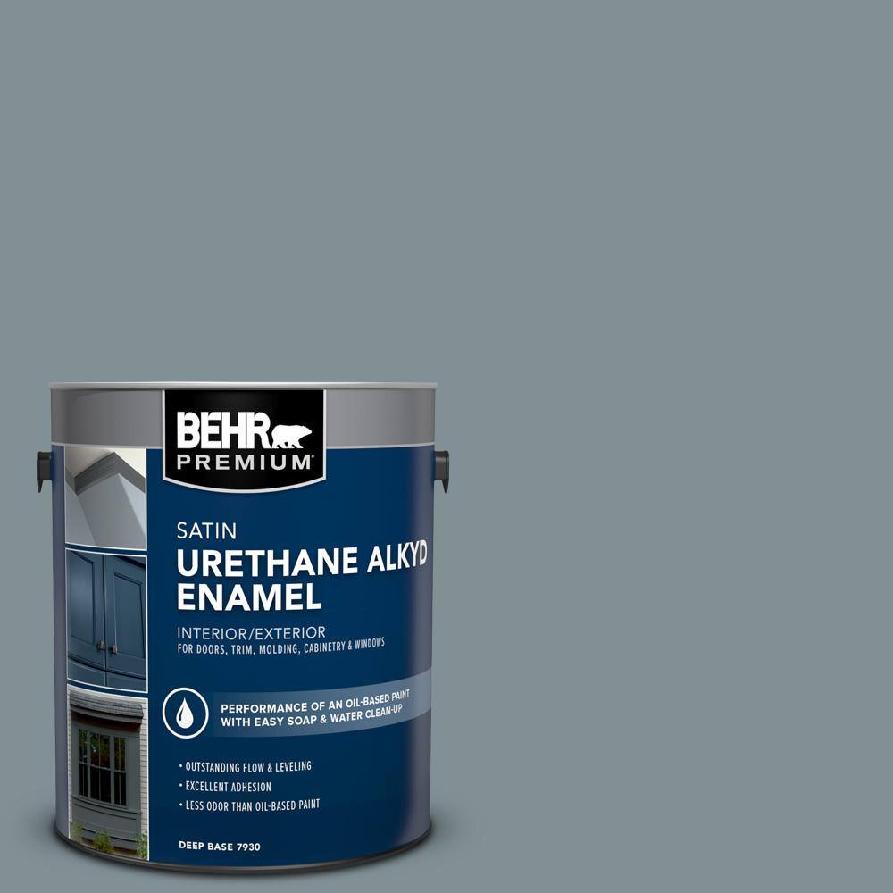 BEHR PREMIUM 1 gal. #740F-4 Dark Storm Cloud Urethane Alkyd Satin ...